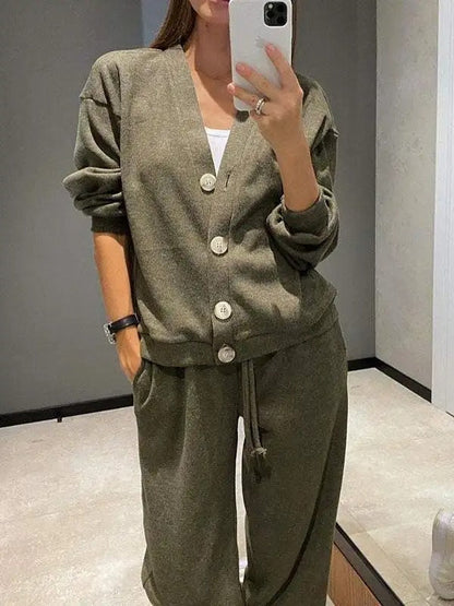 Ensemble Veste et Pantalon à Taille Élastique pour Femme | Idéal pour le Quotidien et le Bureau