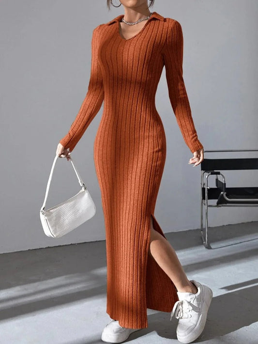 Robe Ajustée À Manches Longues Avec Coupe Près Du Corps Pour Femme | Idéale Pour Un Usage Quotidien