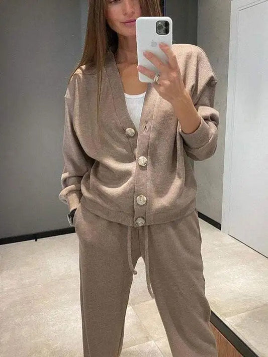 Ensemble Veste et Pantalon à Taille Élastique pour Femme | Idéal pour le Quotidien et le Bureau