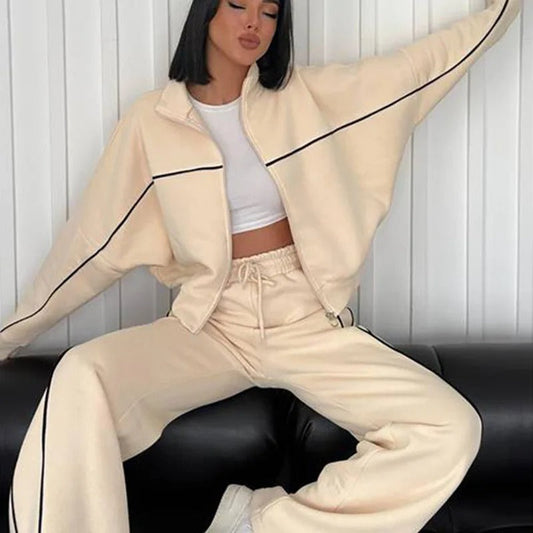 Ensemble Deux Pièces avec Pull à Manches Longues et Pantalon pour Femme | Idéal pour Usage Quotidien et Décontracté