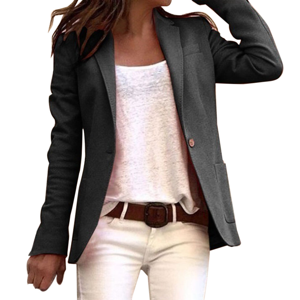 Blazer Slim-Fit Avec Revers Structurés Et Fermeture À Un Bouton Pour Femme | Idéal Pour Travail Et Occasions Formelles