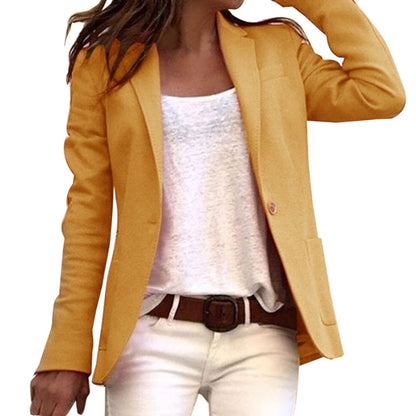 Blazer Slim-Fit Avec Revers Structurés Et Fermeture À Un Bouton Pour Femme | Idéal Pour Travail Et Occasions Formelles