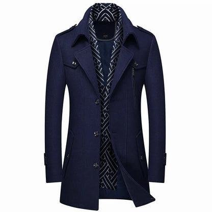 Trench Long Avec Conception À Double Épaisseur Pour Homme | Idéal Pour L’Hiver Et Les Occasions Formelles
