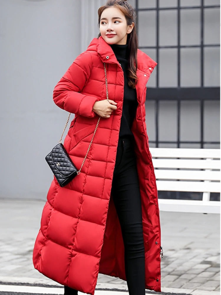 Manteau D’Hiver Long avec Ceinture pour Femme | Idéal pour Temps Froid
