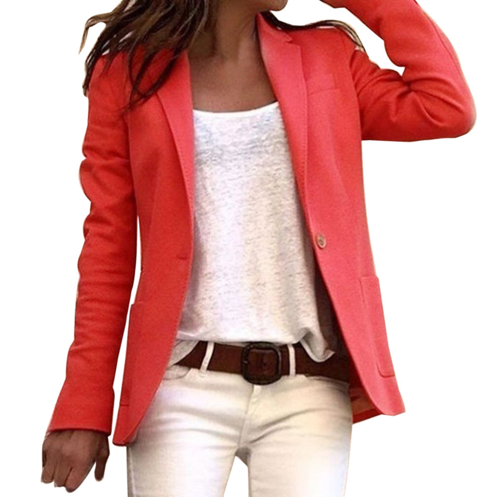 Blazer Slim-Fit Avec Revers Structurés Et Fermeture À Un Bouton Pour Femme | Idéal Pour Travail Et Occasions Formelles