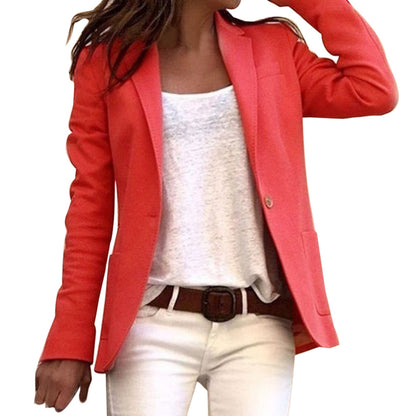 Blazer Slim-Fit Avec Revers Structurés Et Fermeture À Un Bouton Pour Femme | Idéal Pour Travail Et Occasions Formelles