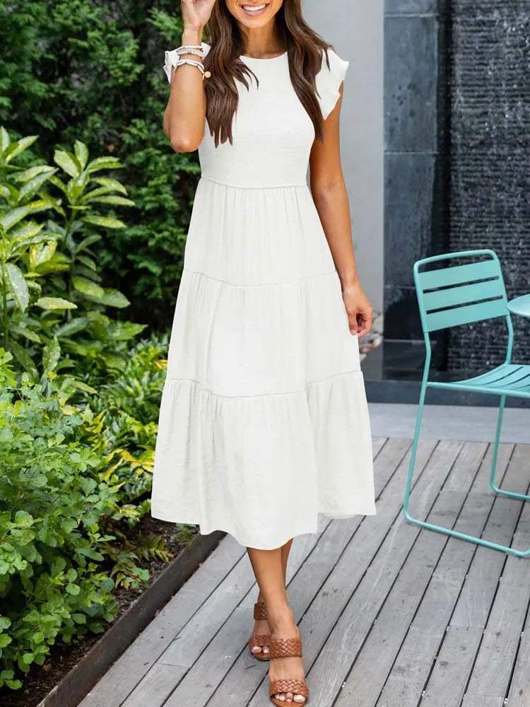 Robe Midi Avec Coupe Aérée Pour Femme | Idéale Pour Usage Quotidien Et Occasions