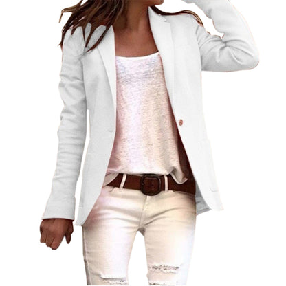 Blazer Slim-Fit Avec Revers Structurés Et Fermeture À Un Bouton Pour Femme | Idéal Pour Travail Et Occasions Formelles