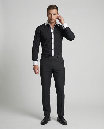 Chemise À Manches Longues Avec Coupe Régulière Pour Hommes | Idéale Pour L’Automne Et L’Hiver