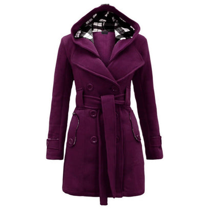Manteau Long avec Capuche et Ceinture pour Femme | Idéal pour l’Hiver