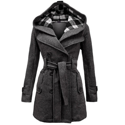 Manteau Long avec Capuche et Ceinture pour Femme | Idéal pour l’Hiver
