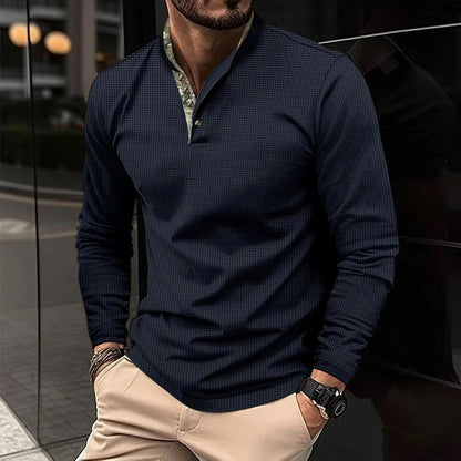 Polo À Manches Longues Avec Col Coloré Pour Homme | Idéal Pour Usage Quotidien Ou Bureau