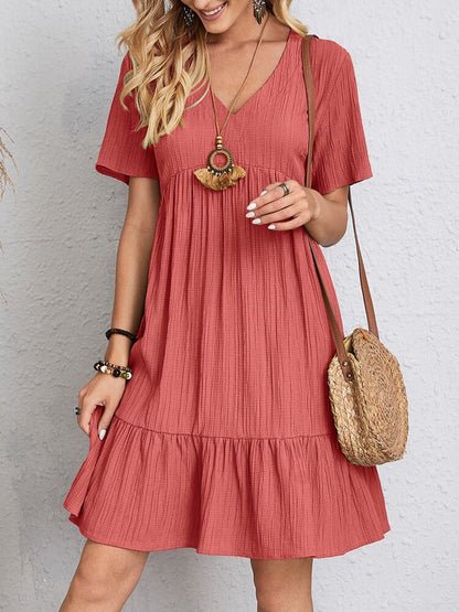 Robe d'Été avec Col en V et Coupe Ample pour Femme | Idéal pour les Journées Décontractées