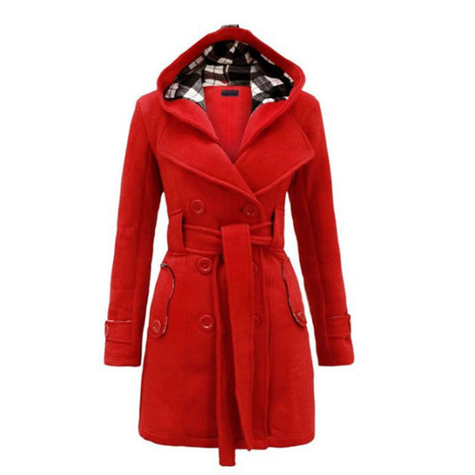 Manteau Long avec Capuche et Ceinture pour Femme | Idéal pour l’Hiver
