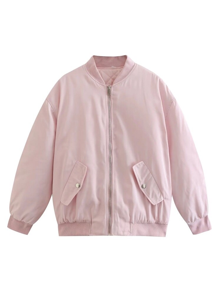 Veste Bomber Coupe Ample Avec Fermeture Zippée Pour Femmes | Idéal Pour Mi-Saison Et Usage Quotidien