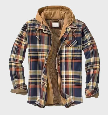 Veste à capuche à carreaux pour hommes