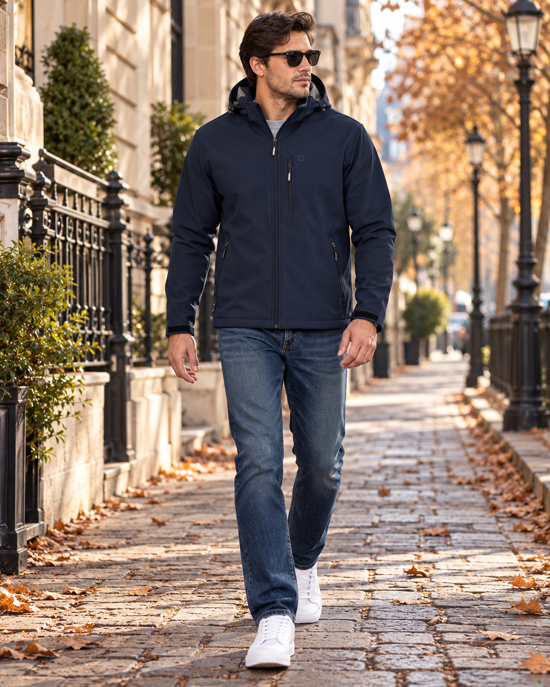 Veste à capuche zippée pour homme