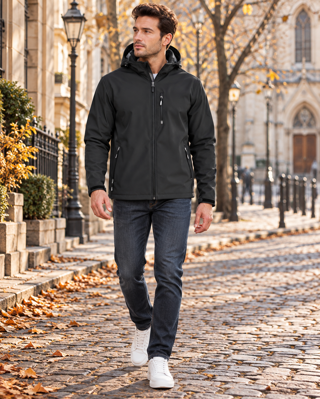 Veste à capuche zippée pour homme