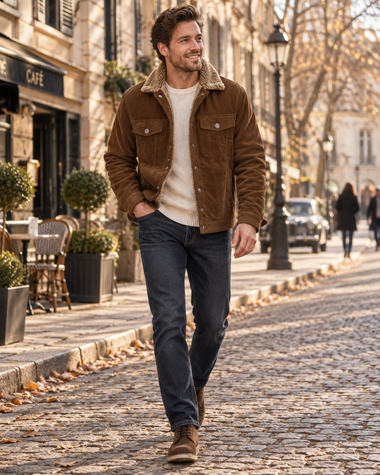 Veste à col rabattu pour hommes