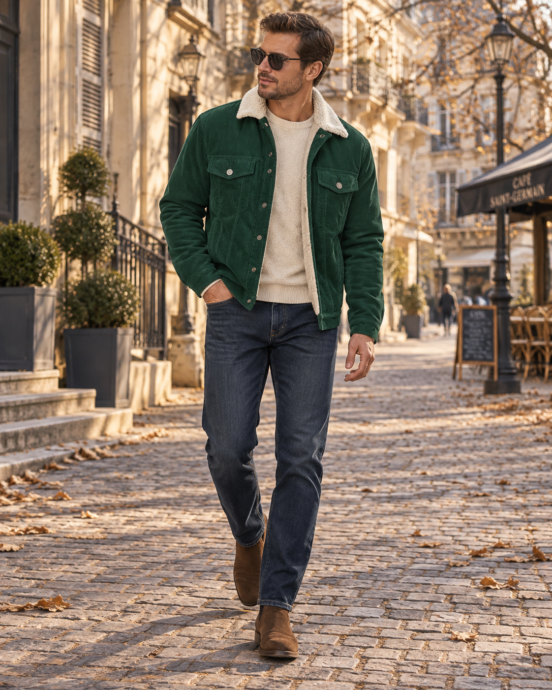 Veste à col rabattu pour hommes