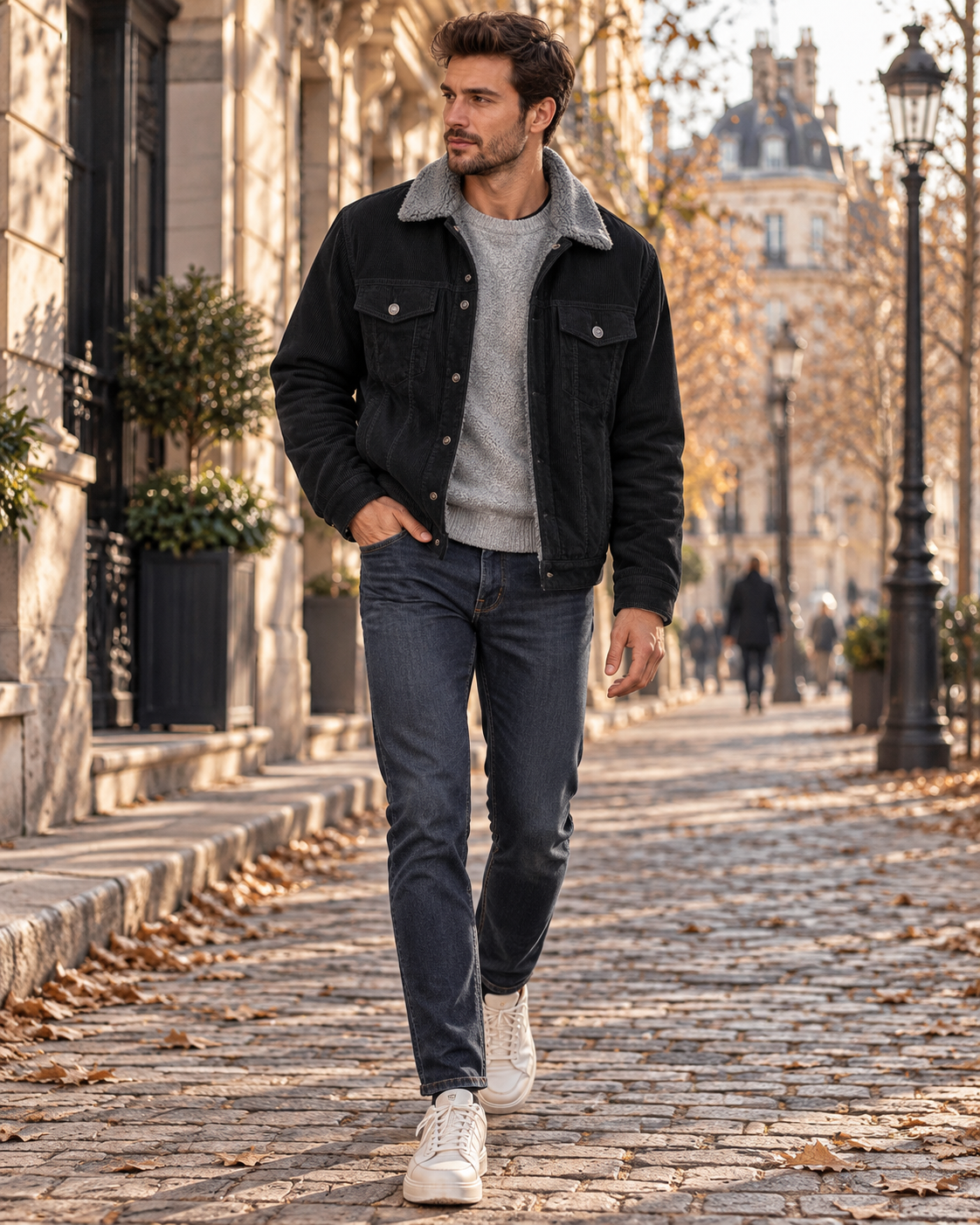 Veste à col rabattu pour hommes