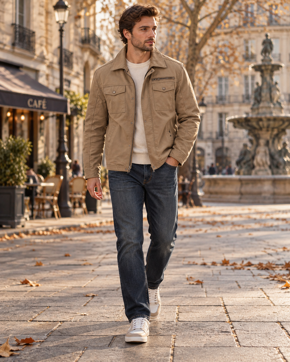 Veste à poches multiples pour hommes