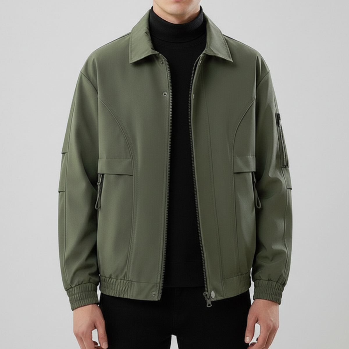 Veste bomber à col chemise pour hommes