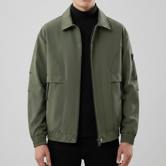 Veste bomber à col chemise pour hommes