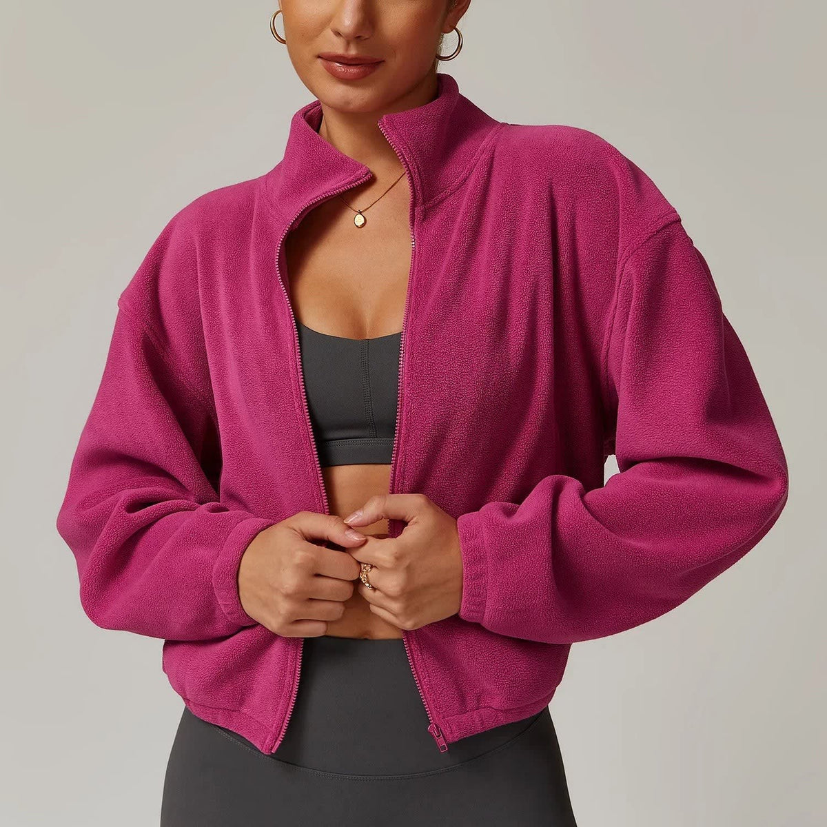 Veste bomber à col montant pour femmes