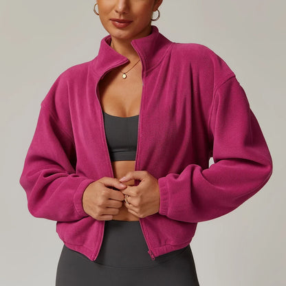 Veste bomber à col montant pour femmes