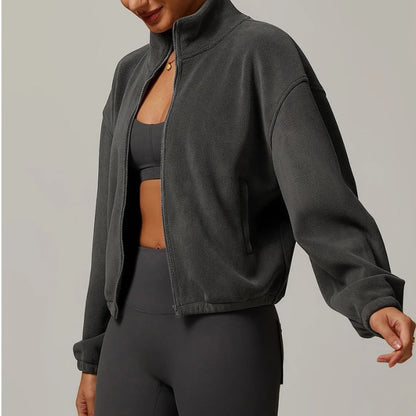 Veste bomber à col montant pour femmes