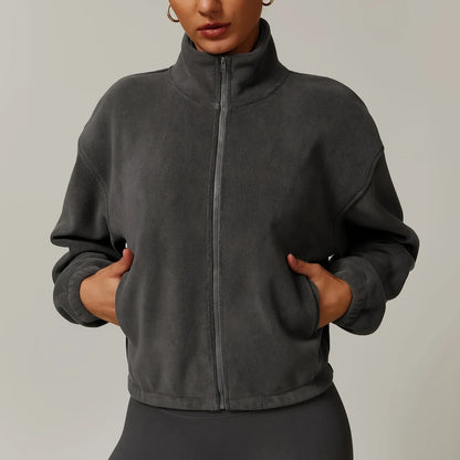 Veste bomber à col montant pour femmes