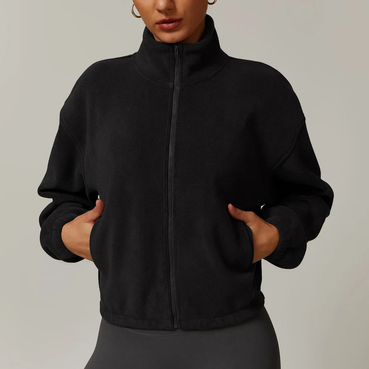 Veste bomber à col montant pour femmes