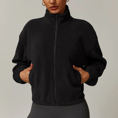 Veste bomber à col montant pour femmes