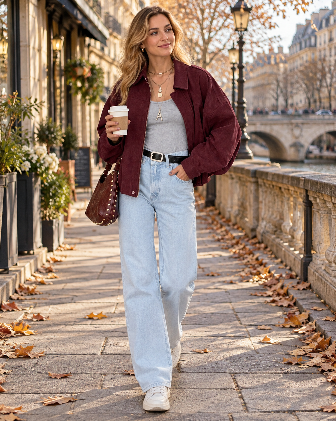 Veste bomber zippée pour femmes