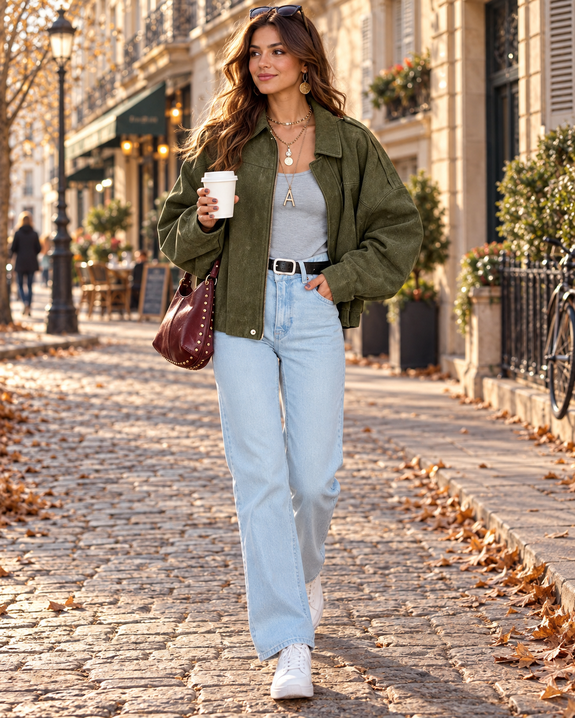 Veste bomber zippée pour femmes