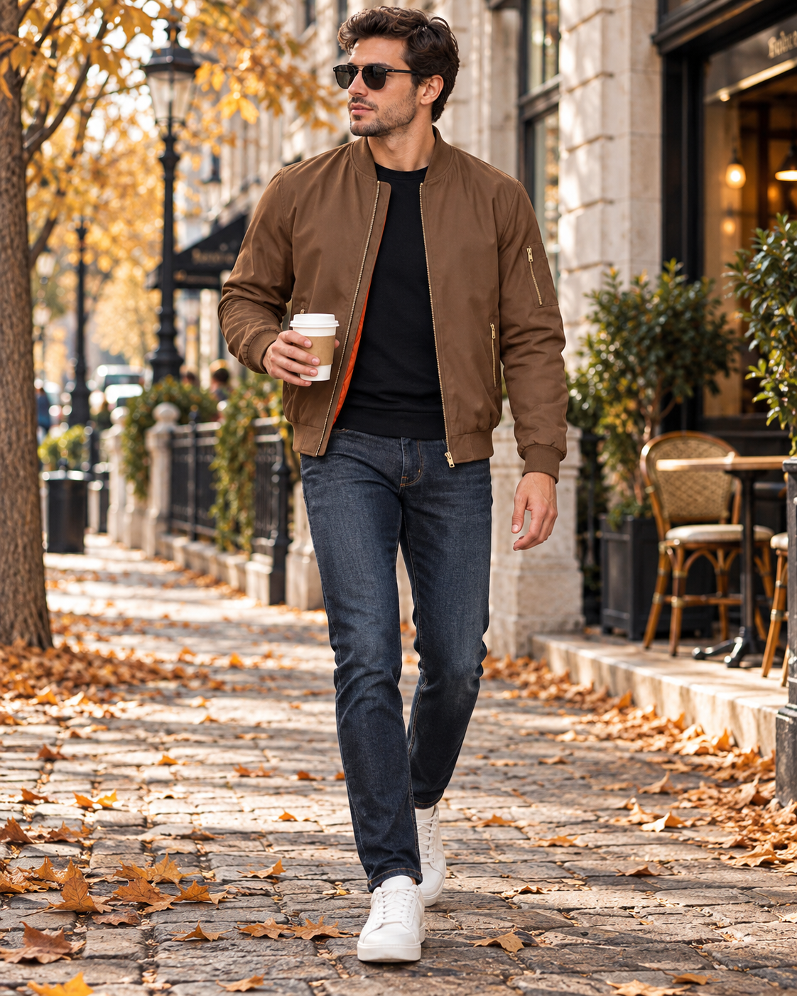 Veste bomber zippée pour homme