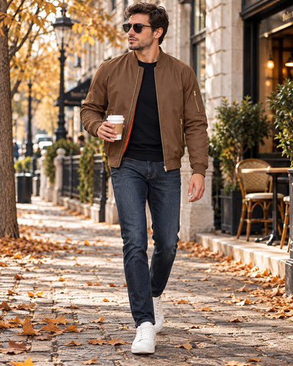 Veste bomber zippée pour homme
