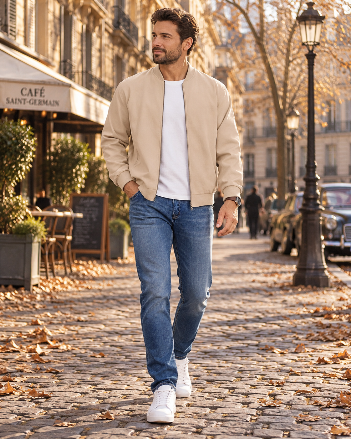 Veste bomber zippée pour hommes