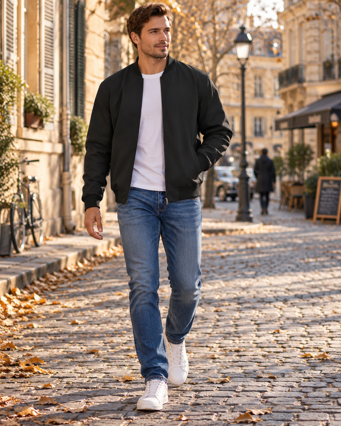Veste bomber zippée pour hommes