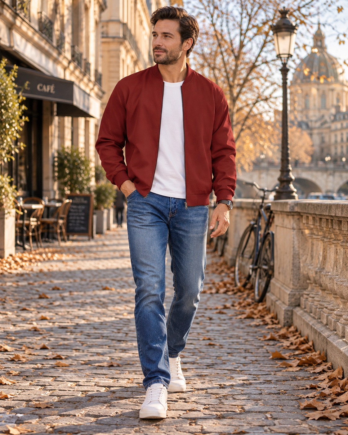 Veste bomber zippée pour hommes