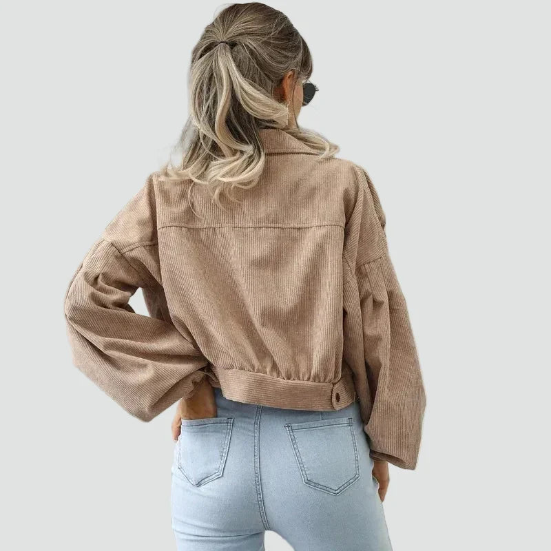 Veste courte à manches bouffantes pour femmes