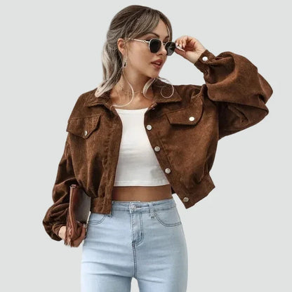 Veste courte à manches bouffantes pour femmes
