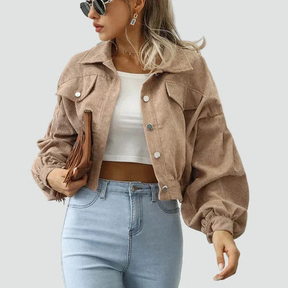 Veste courte à manches bouffantes pour femmes