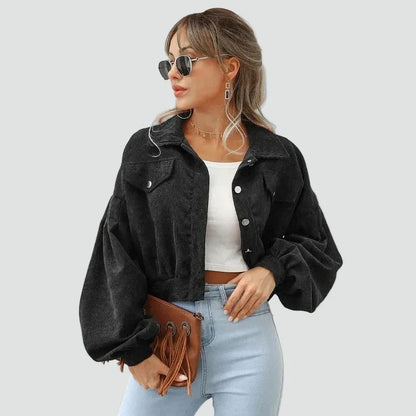 Veste courte à manches bouffantes pour femmes