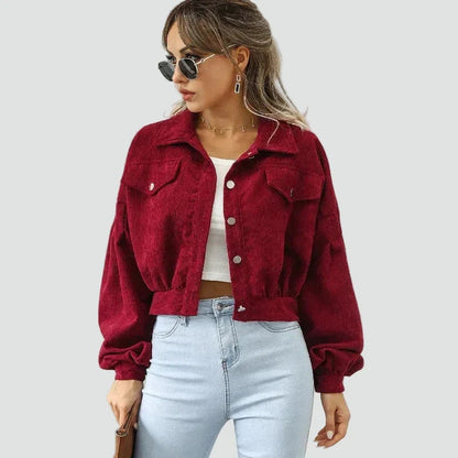 Veste courte à manches bouffantes pour femmes
