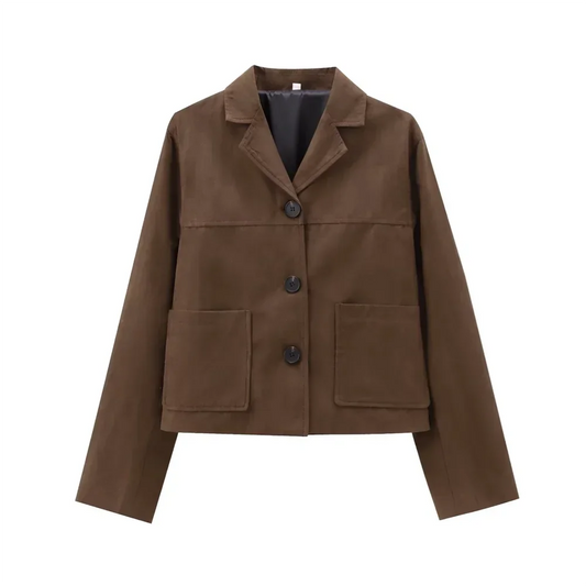 Veste courte boutonnée pour femmes
