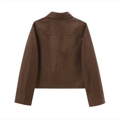 Veste courte boutonnée pour femmes