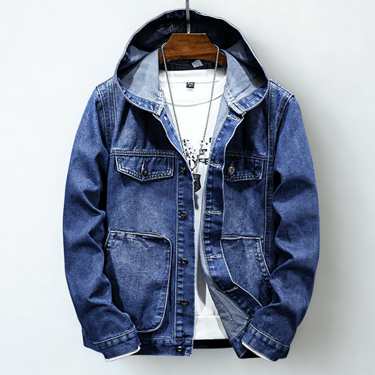 Veste en jean à capuche pour hommes