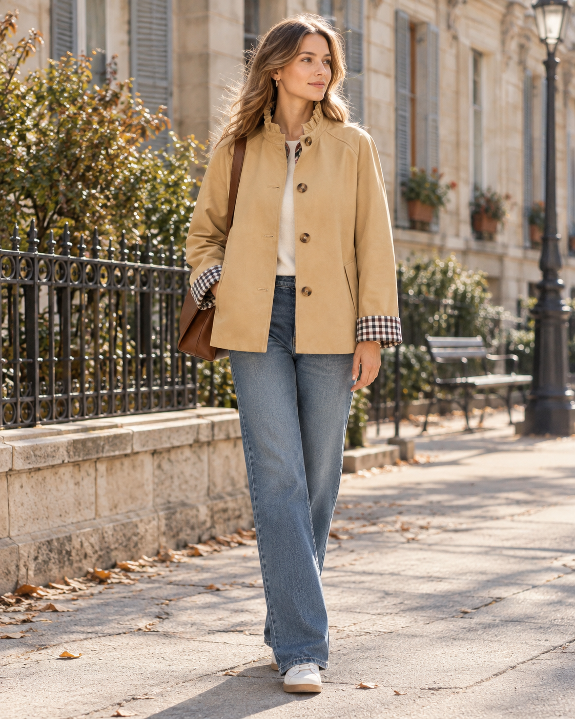 Veste trench courte pour femme